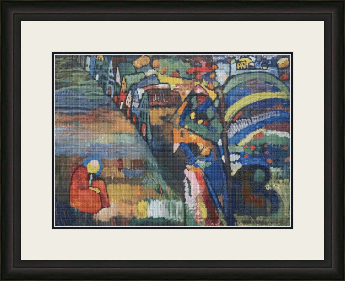 Painting with Houses – Kandinsky Cross Stitch Pattern