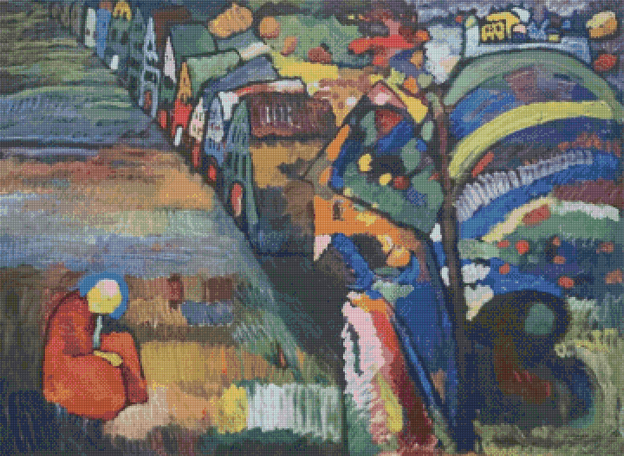 Painting with Houses – Kandinsky Cross Stitch Pattern
