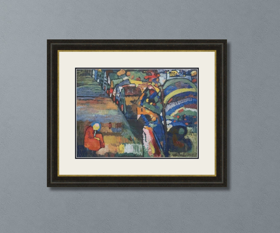 Painting with Houses – Kandinsky Cross Stitch Pattern