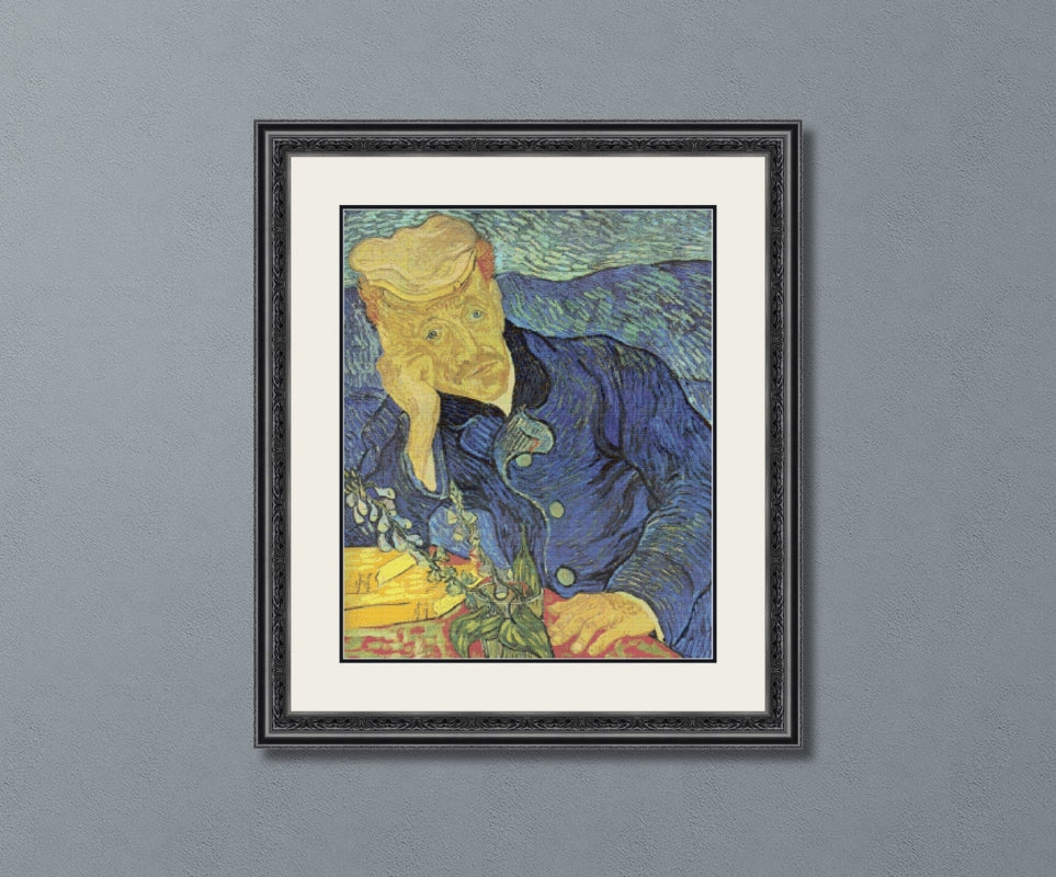 Portrait of Doctor Gachet van Gogh Cross Stitch Pattern