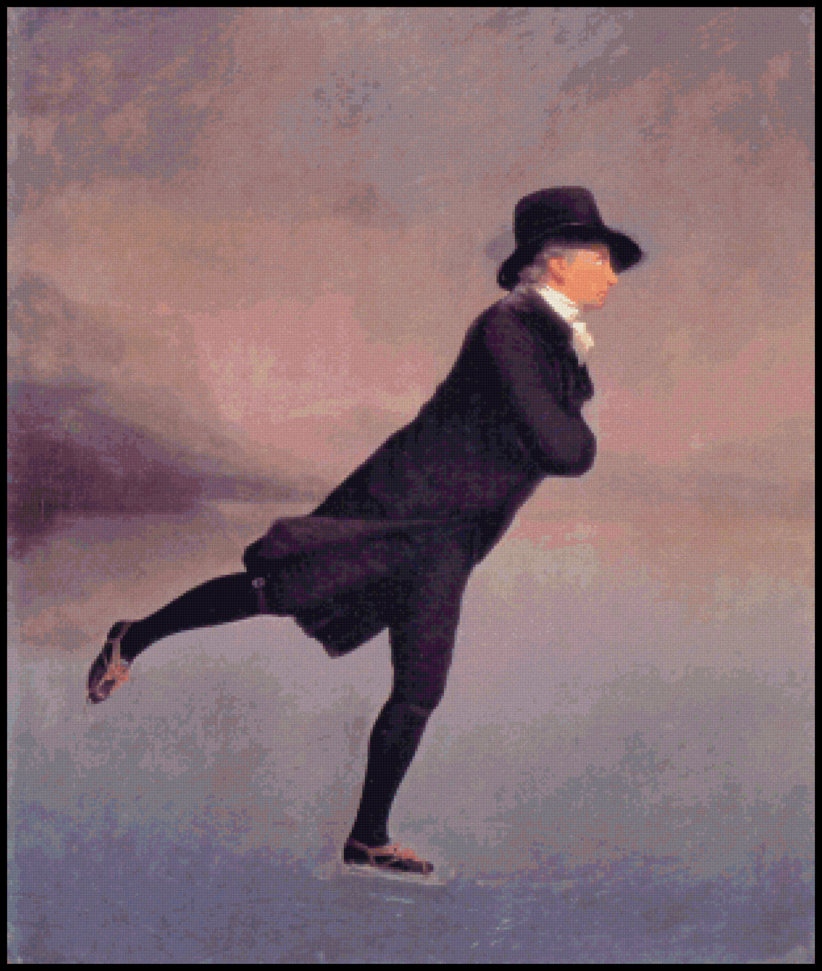 The Reverend Robert Walker Skating Sir Henry Raeburn Cross Stitch Pattern