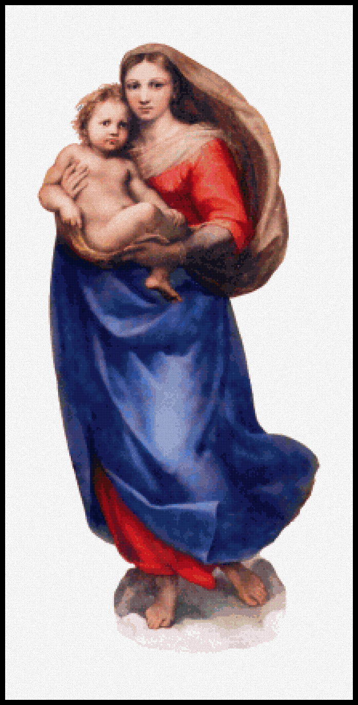 The Sistine Madonna (detail) Raphael Cross Stitch Pattern