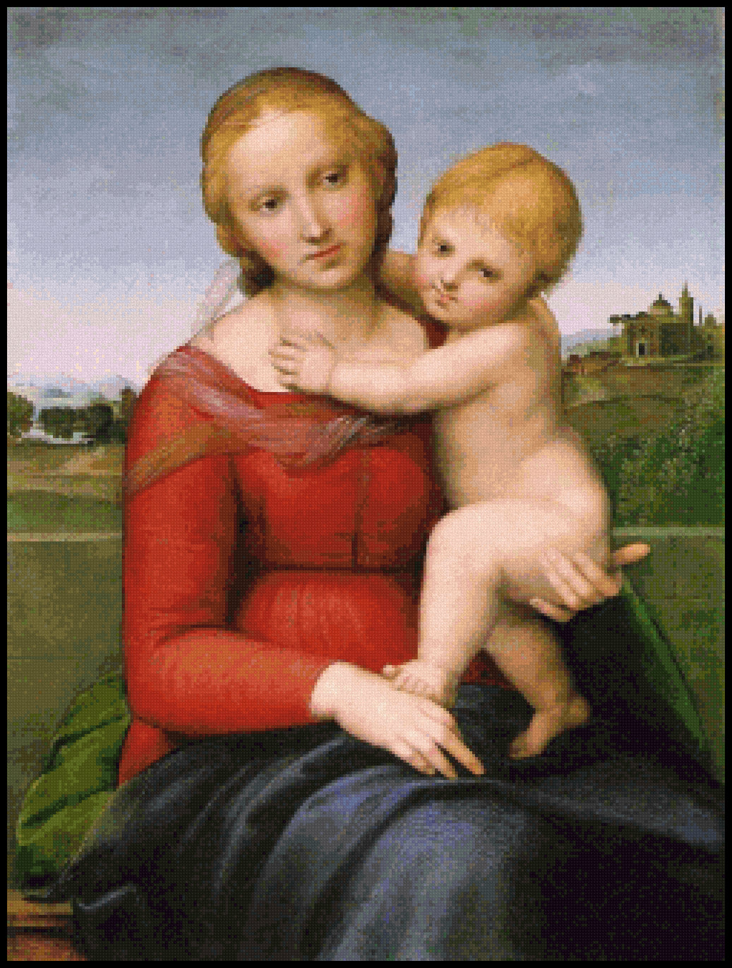 Madonna and Child Raphael Cross Stitch Pattern