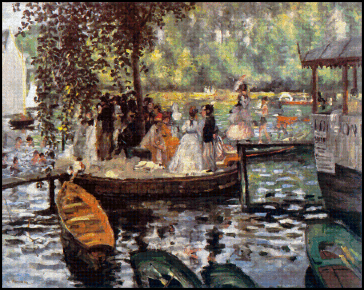 La Grenouillere Pierre Auguste Renoir Cross Stitch Pattern