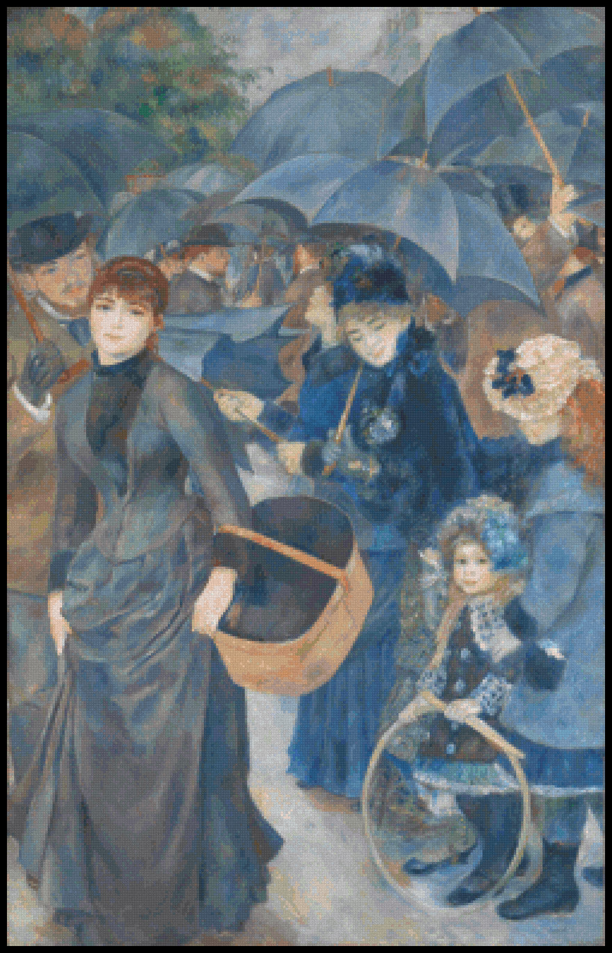 The Umbrellas Pierre Auguste Renoir Cross Stitch Pattern