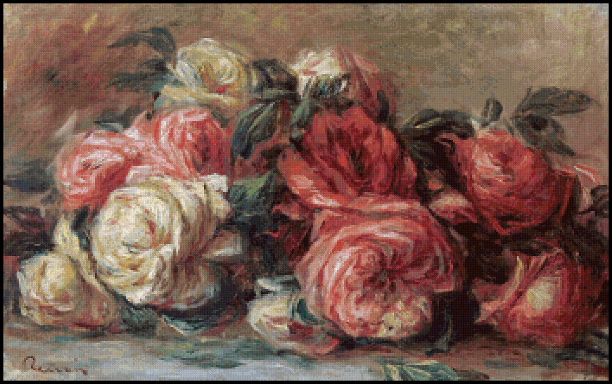 Discarded Roses Pierre Auguste Renoir Cross Stitch Pattern