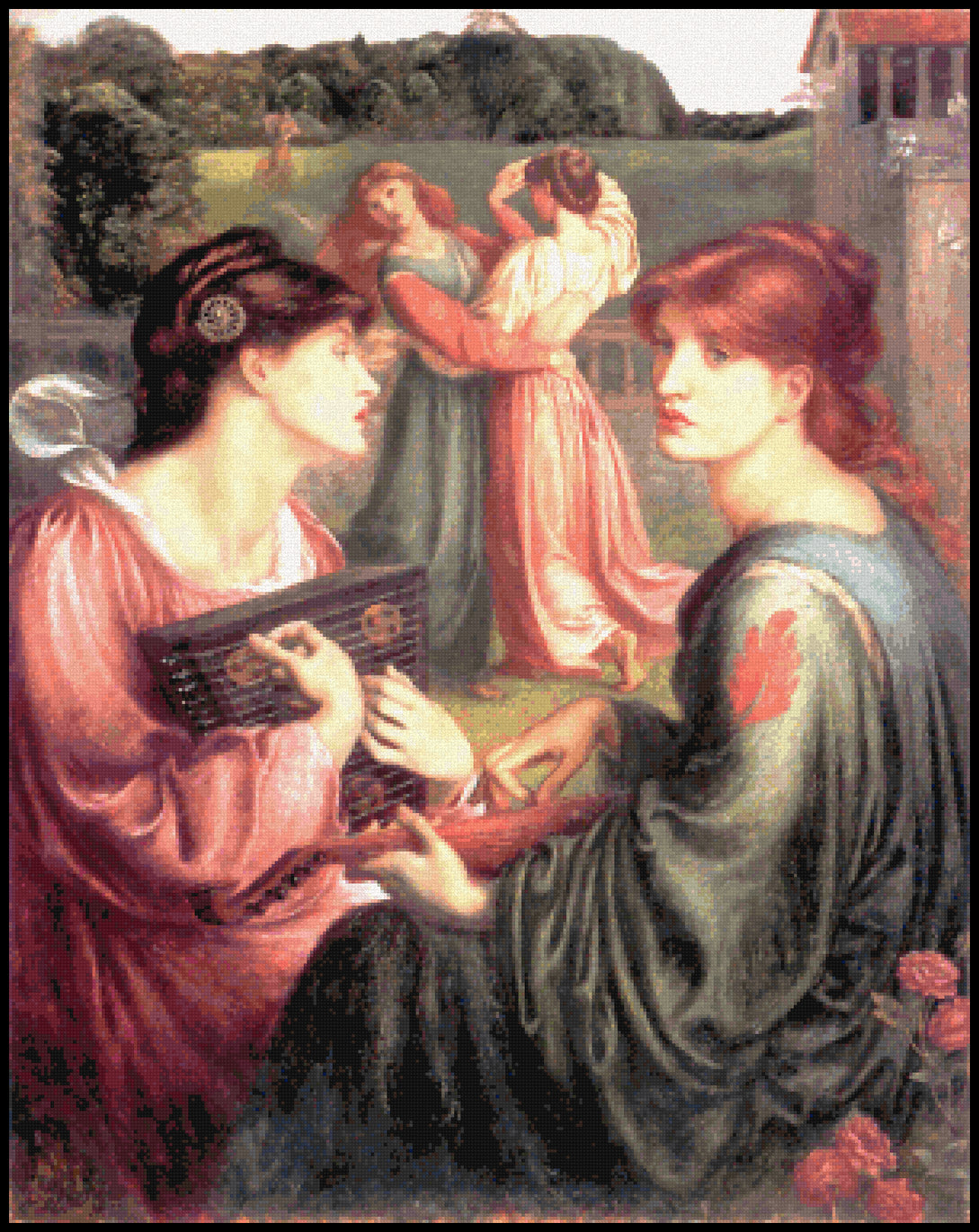 The Bower Meadow Dante Gabriel Rossetti Cross Stitch Pattern