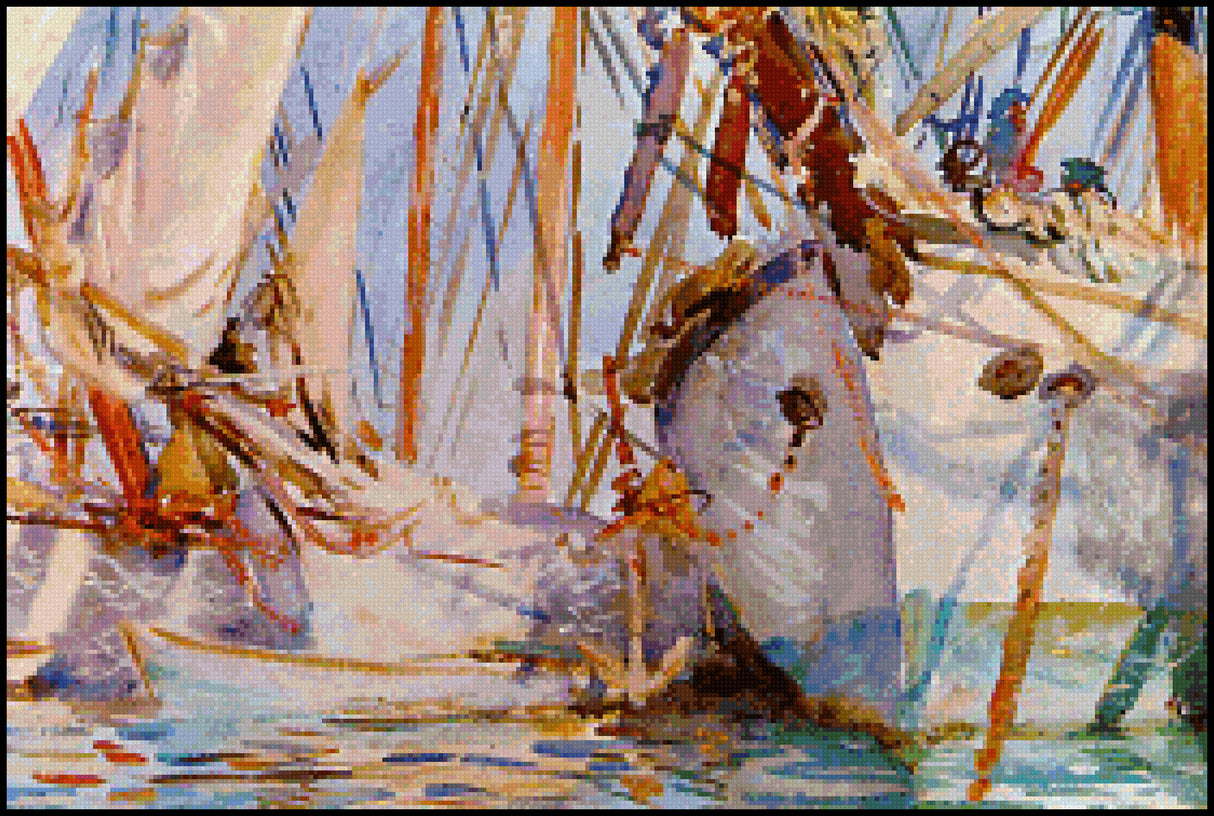 White Ships John Singer Sargent Cross Stitch Pattern