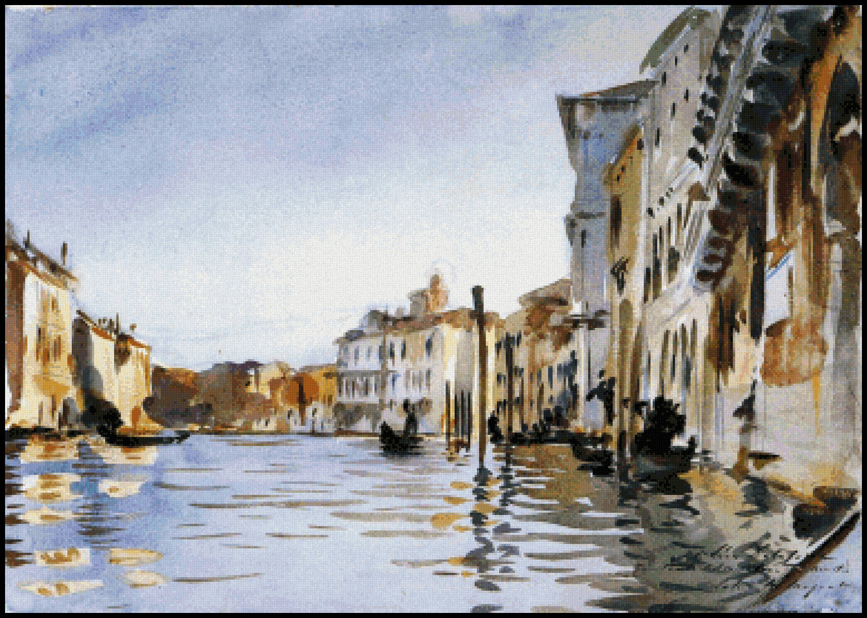 The Grand Canal Venice John Singer Sargent Cross Stitch Pattern