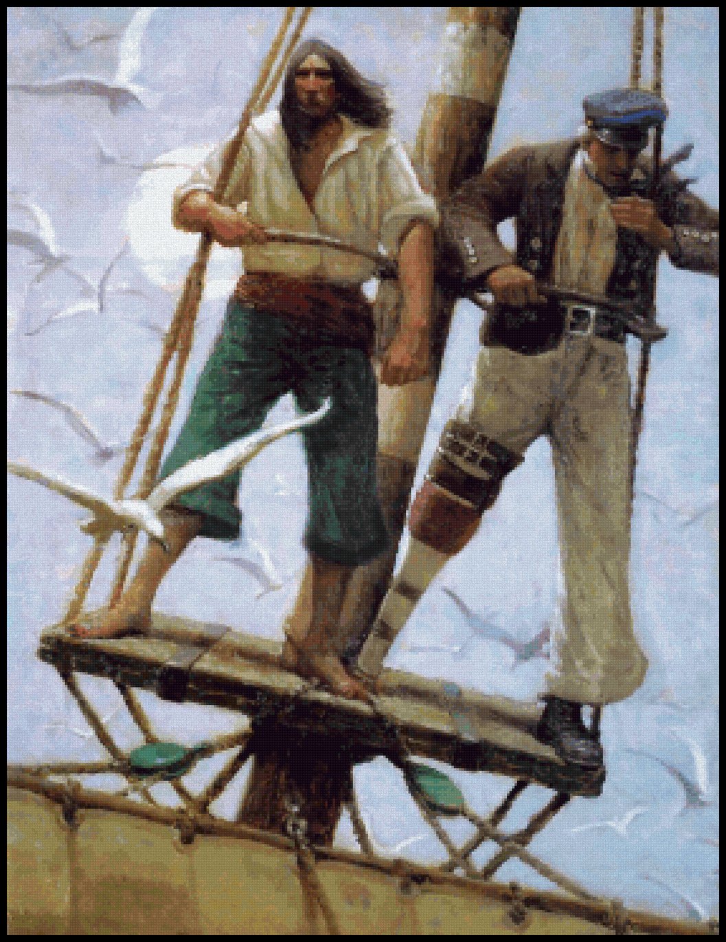 He Raised a Gull Like Cry in the Air Mead Schaeffer Cross Stitch Pattern