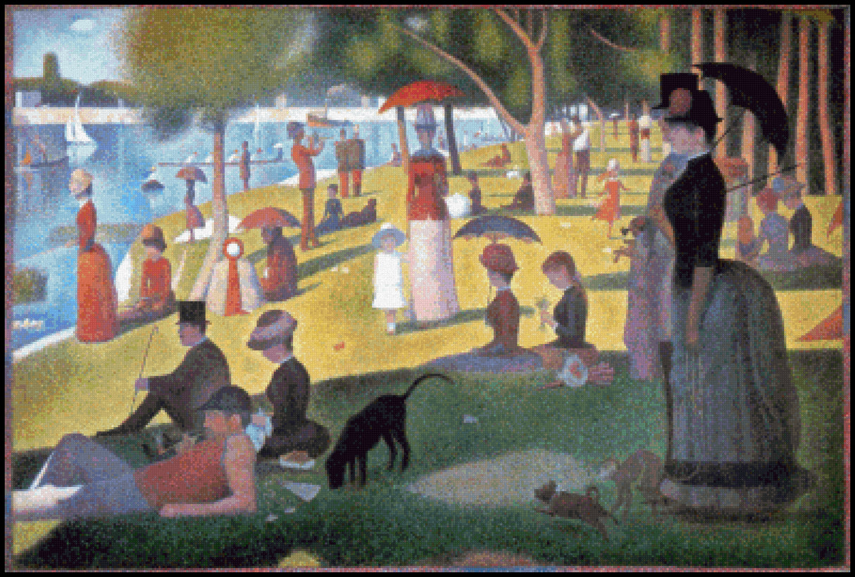 Sunday Afternoon on the Island of La Grande Jatte Georges Seurat Cross Stitch Pattern