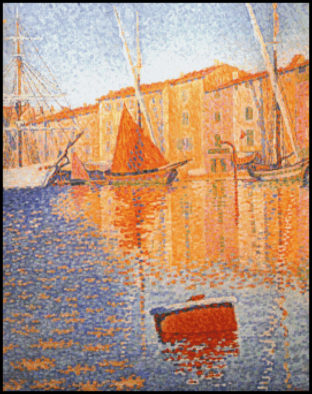 The Red Buoy Paul Signac Cross Stitch Pattern
