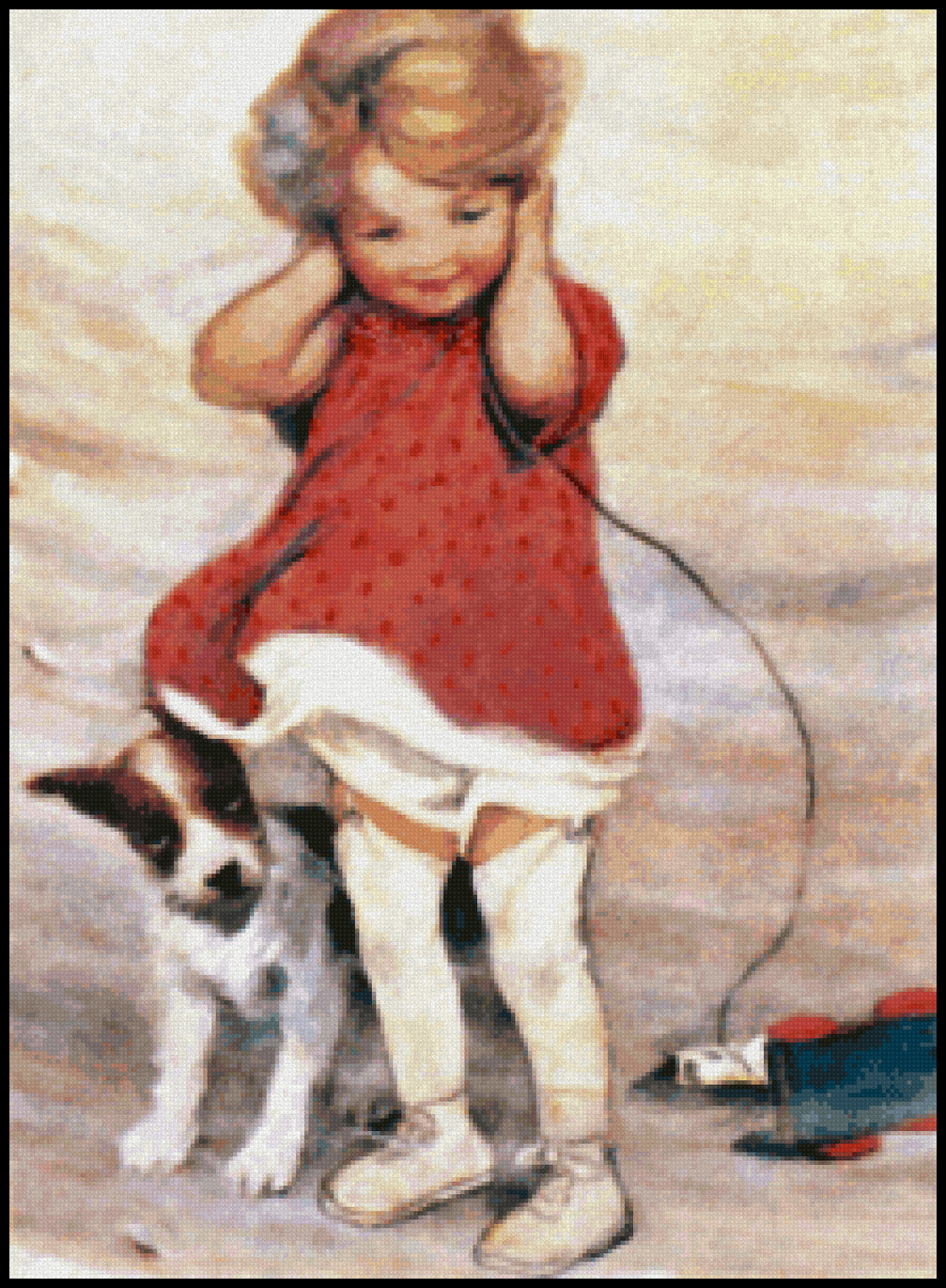 W is for Wind Jessie Willcox Smith Cross Stitch Pattern