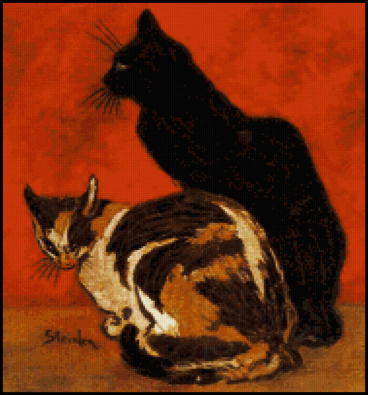 Cats Theophile-Alexandre Steinlen Cross Stitch Pattern