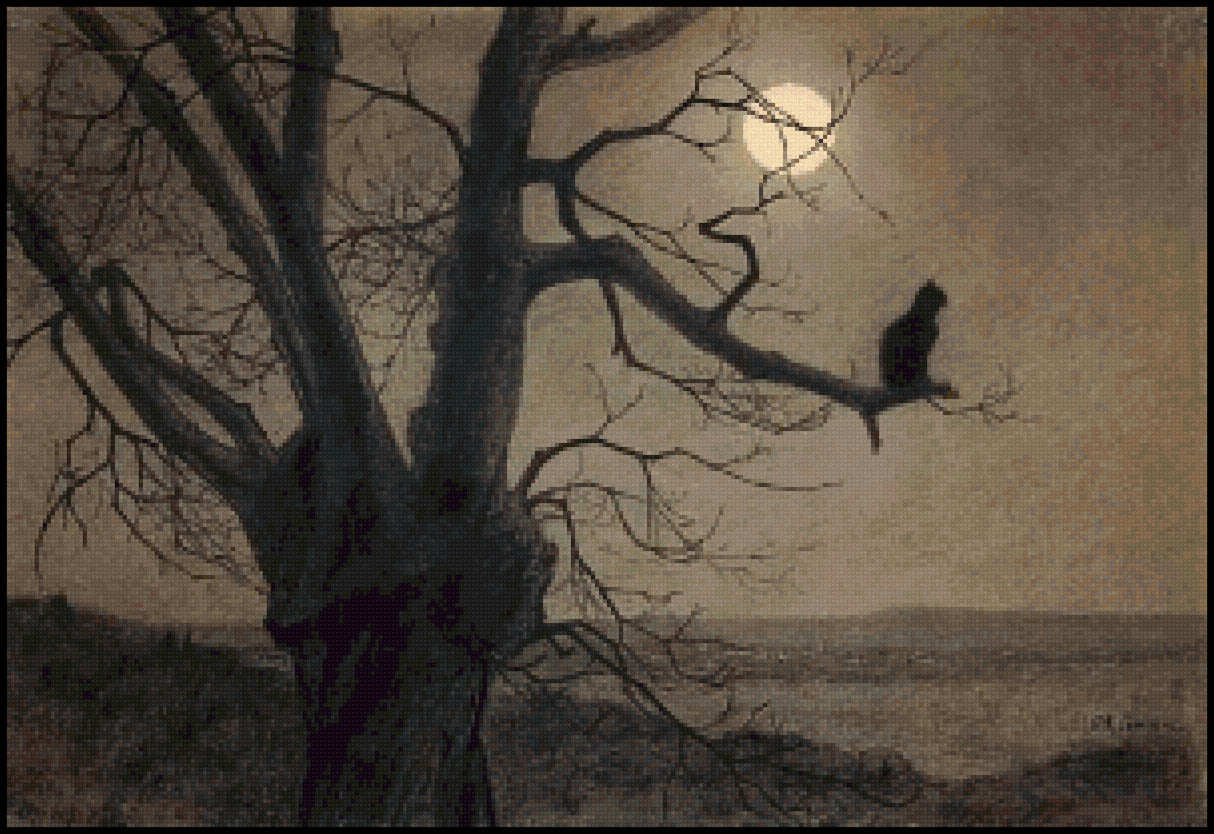 Chat au Clair de Lune Theophile-Alexandre Steinlen Cross Stitch Pattern
