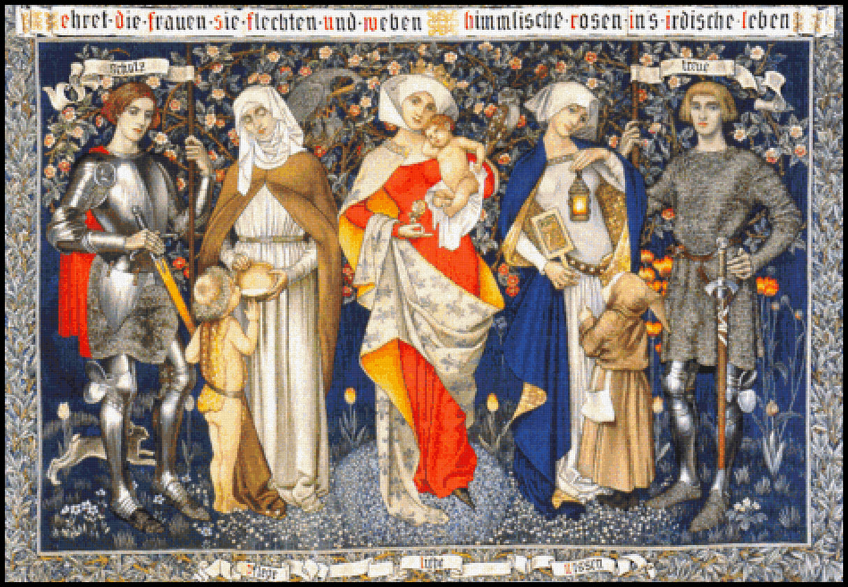 Ehret die Frauen Marianne Stokes Cross Stitch Pattern