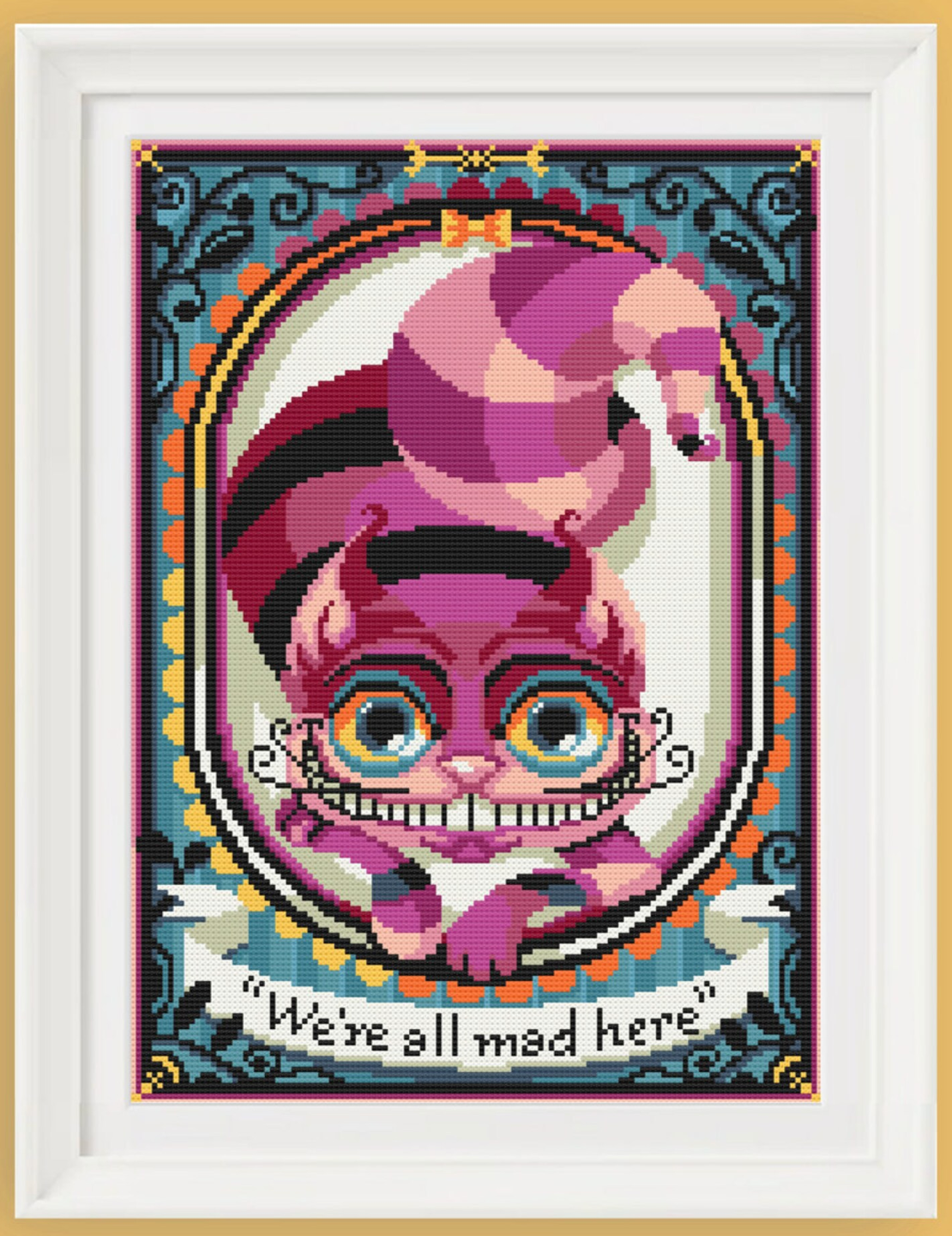 Cheshire Cat Cross Stitch Pattern