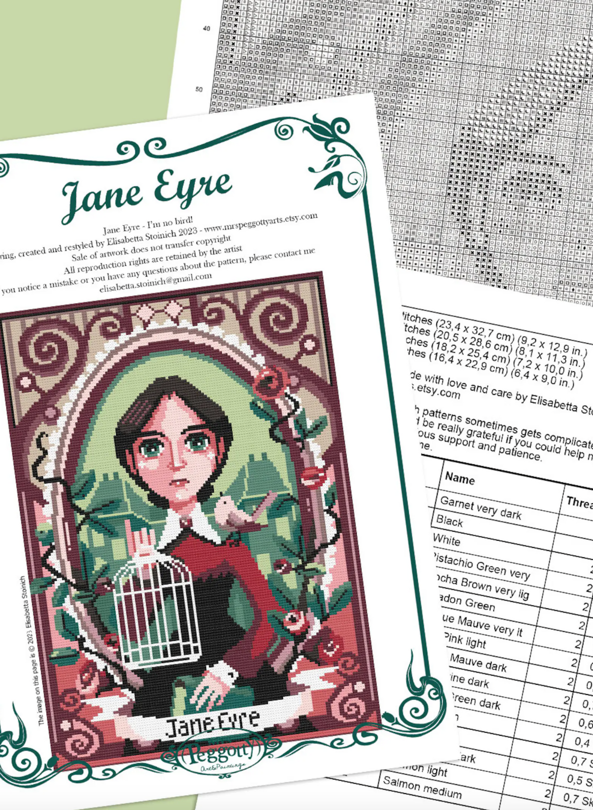 Jane Eyre (no bird) Cross Stitch Pattern