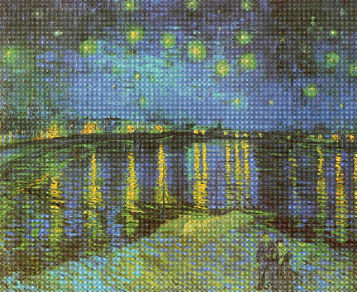 Starry Night Over the Rhone – van Gogh Cross Stitch Pattern