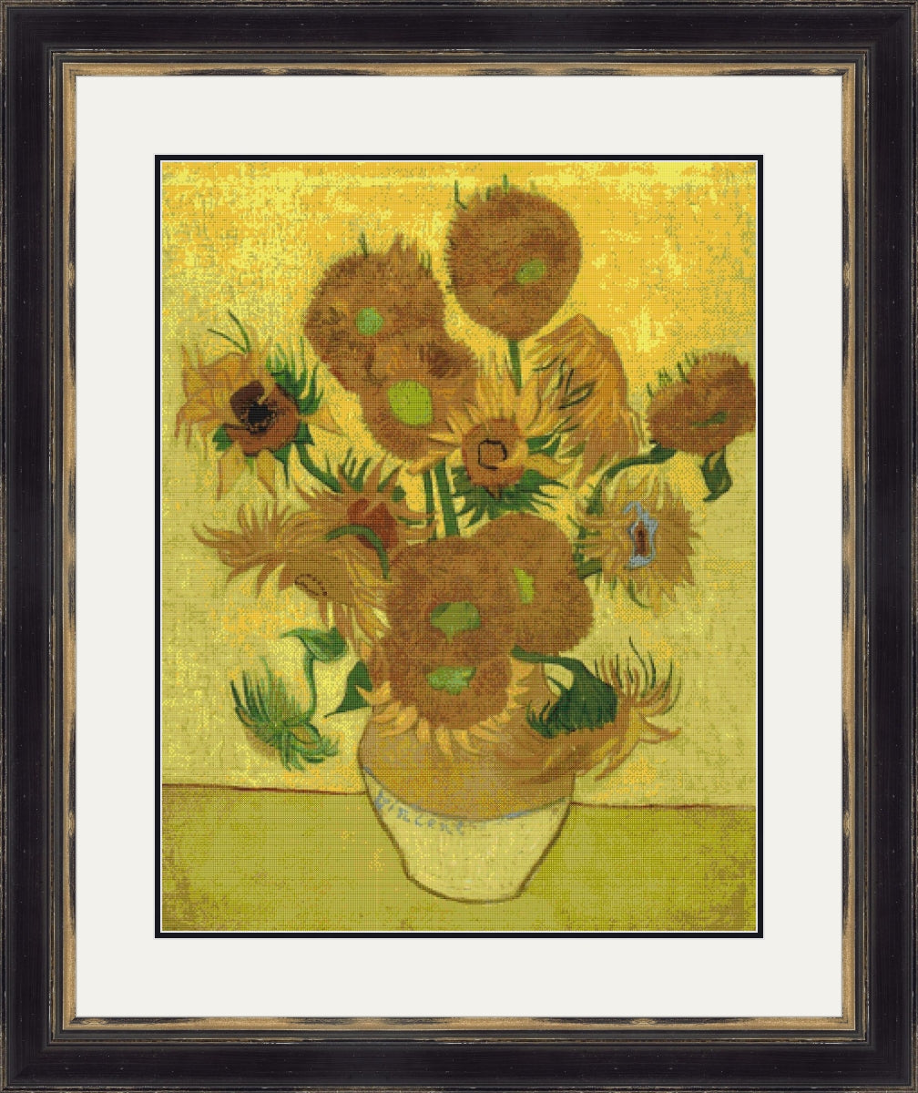 Still Life with Sunflowers Cross Stitch Pattern