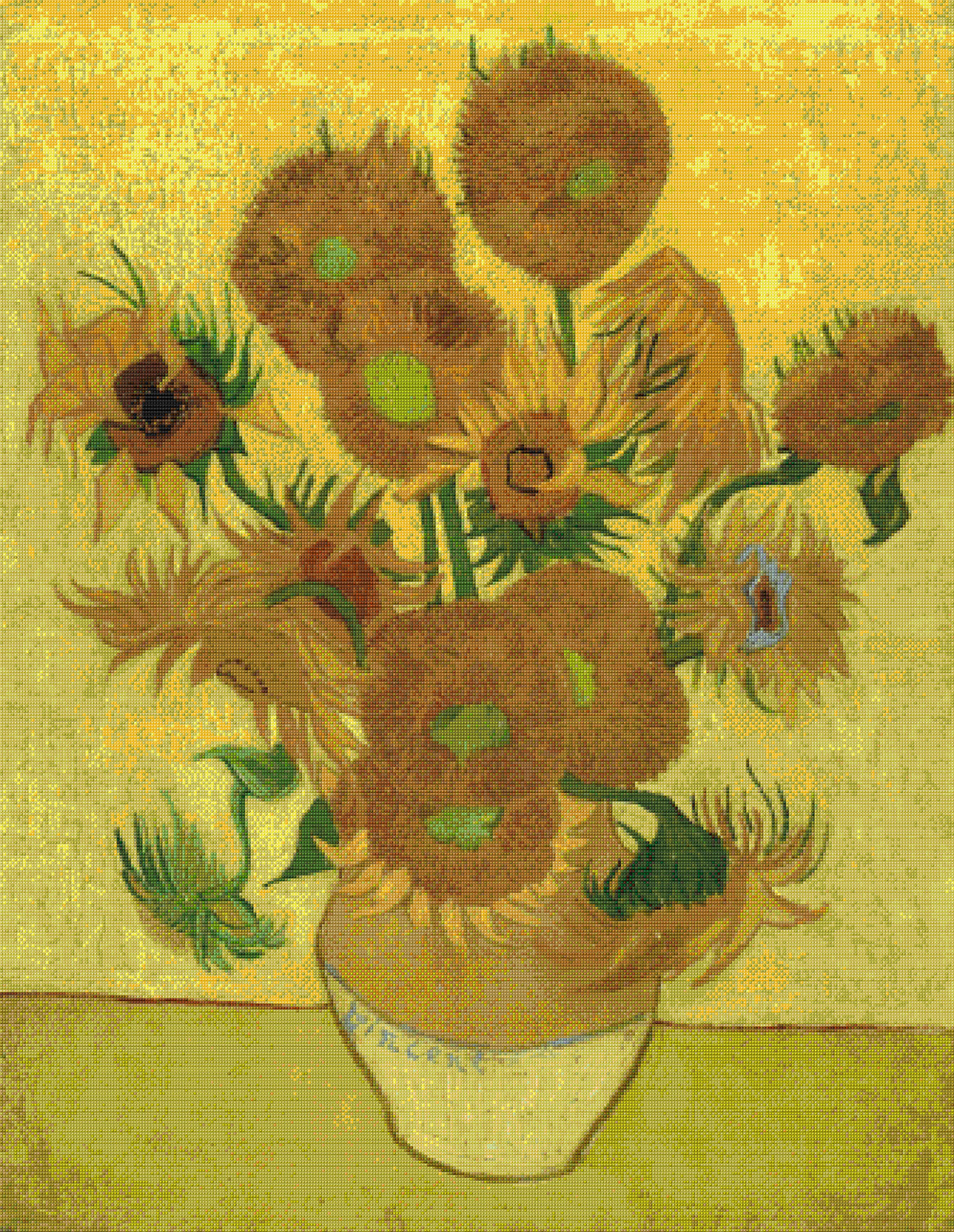 Still Life with Sunflowers Cross Stitch Pattern