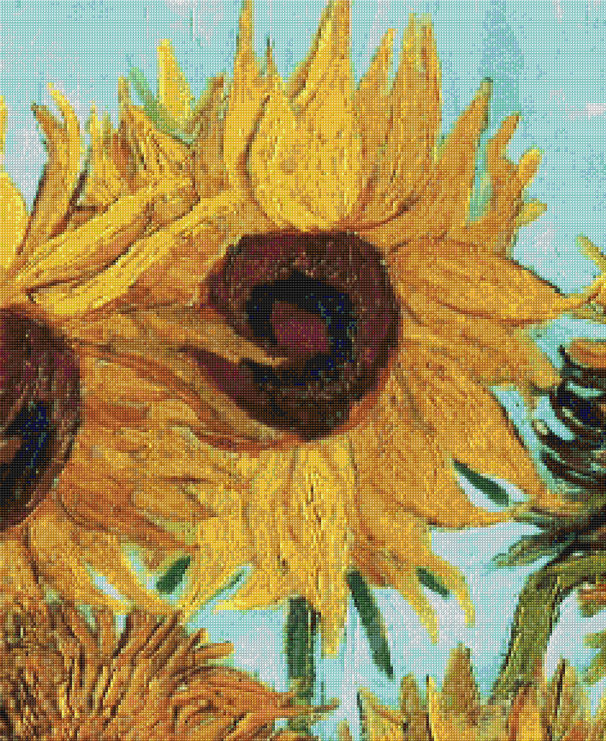 Sunflowers 1888 Detail van Gogh Cross Stitch Pattern