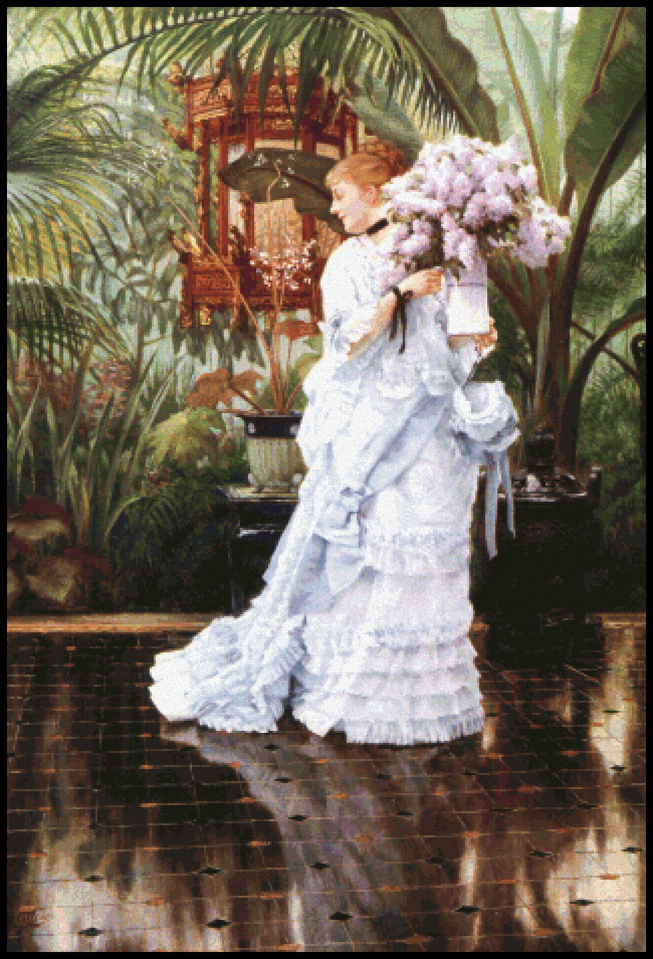 The Bunch of Lilacs James-Jacques-Joseph Tissot Cross Stitch Pattern