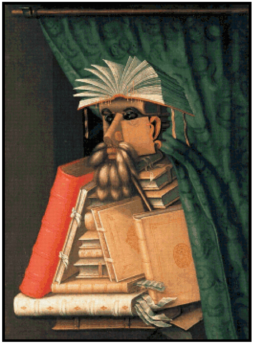 The Librarian - Giuseppe Arcimboldo Cross Stitch Pattern
