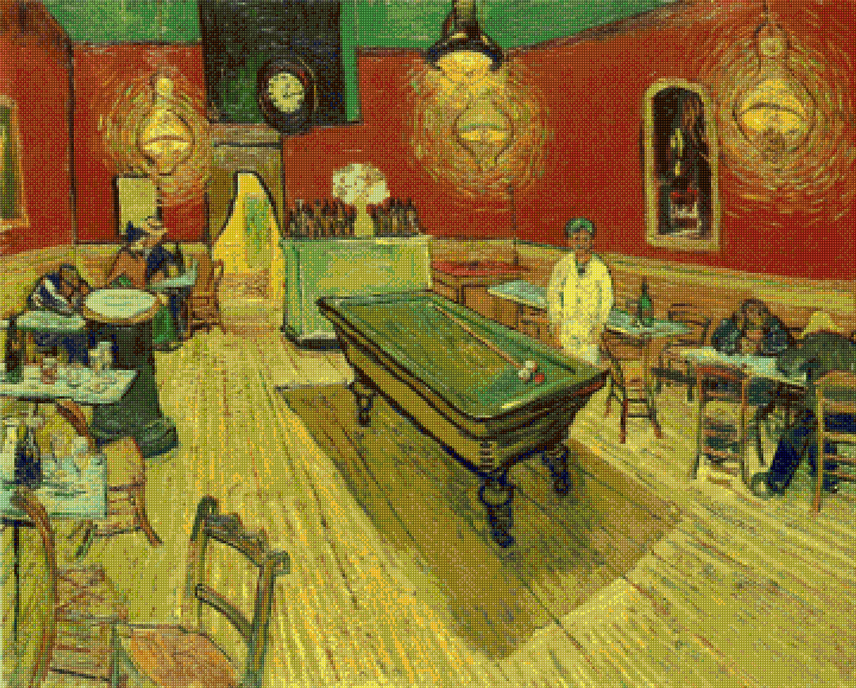 The Night Café van Gogh Cross Stitch Pattern