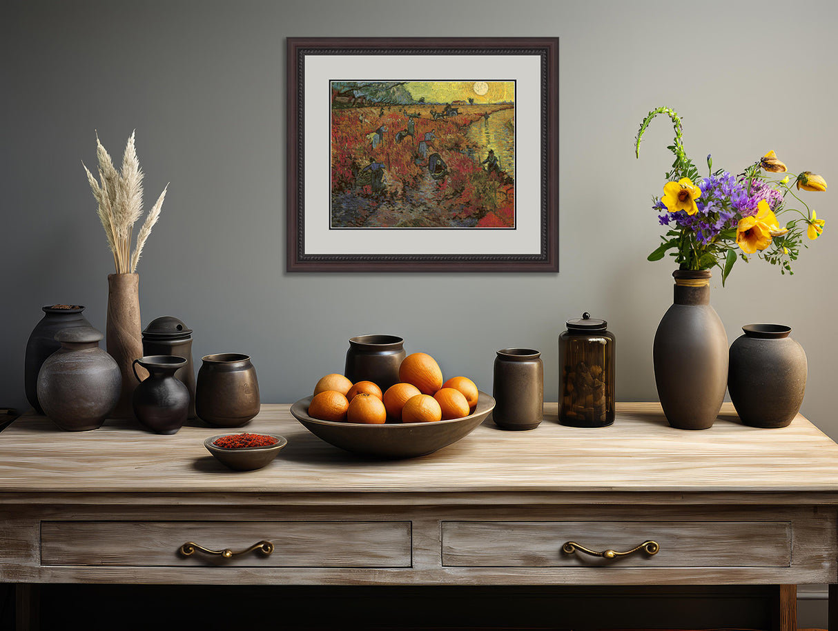 The Red Vineyard at Arles Cross Stitch Pattern