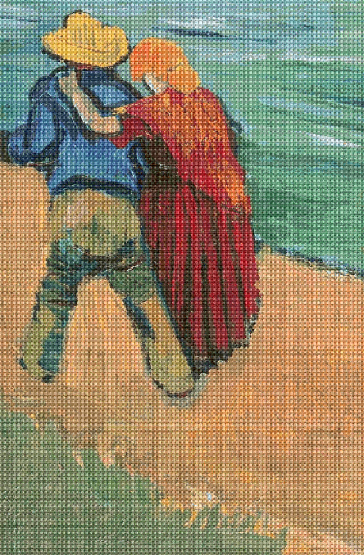 Two Lovers, Arles – Van Gogh Cross Stitch Pattern