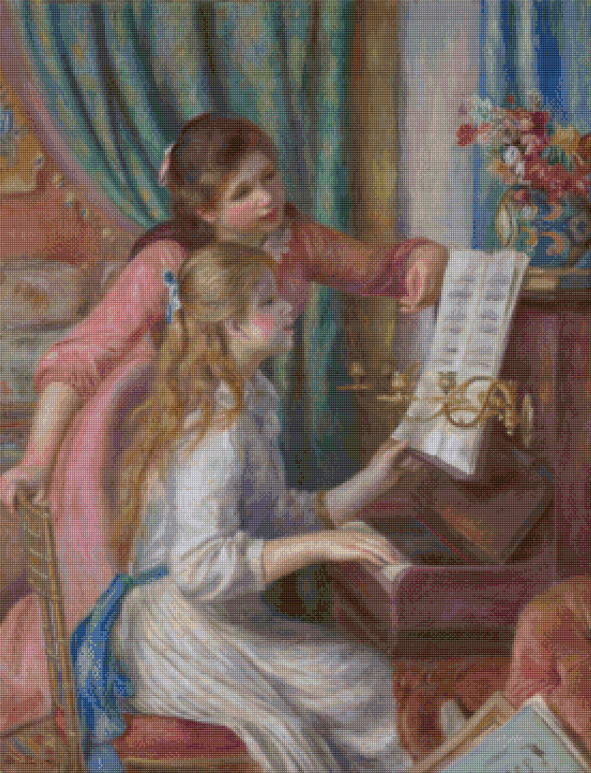 Two Young Girls at the Piano Renoir Cross Stitch Pattern