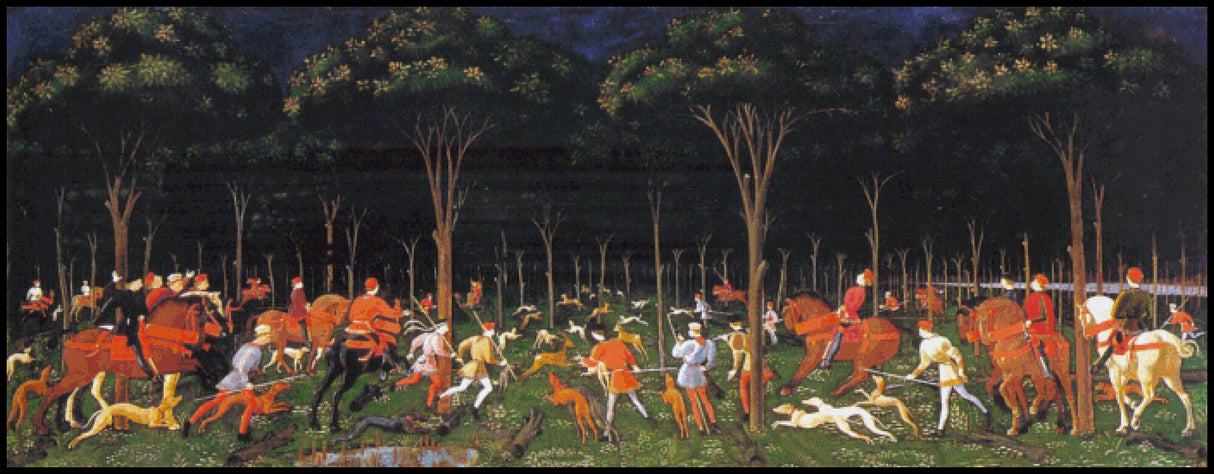 The Hunt in the Forest Paolo Uccello Cross Stitch Pattern