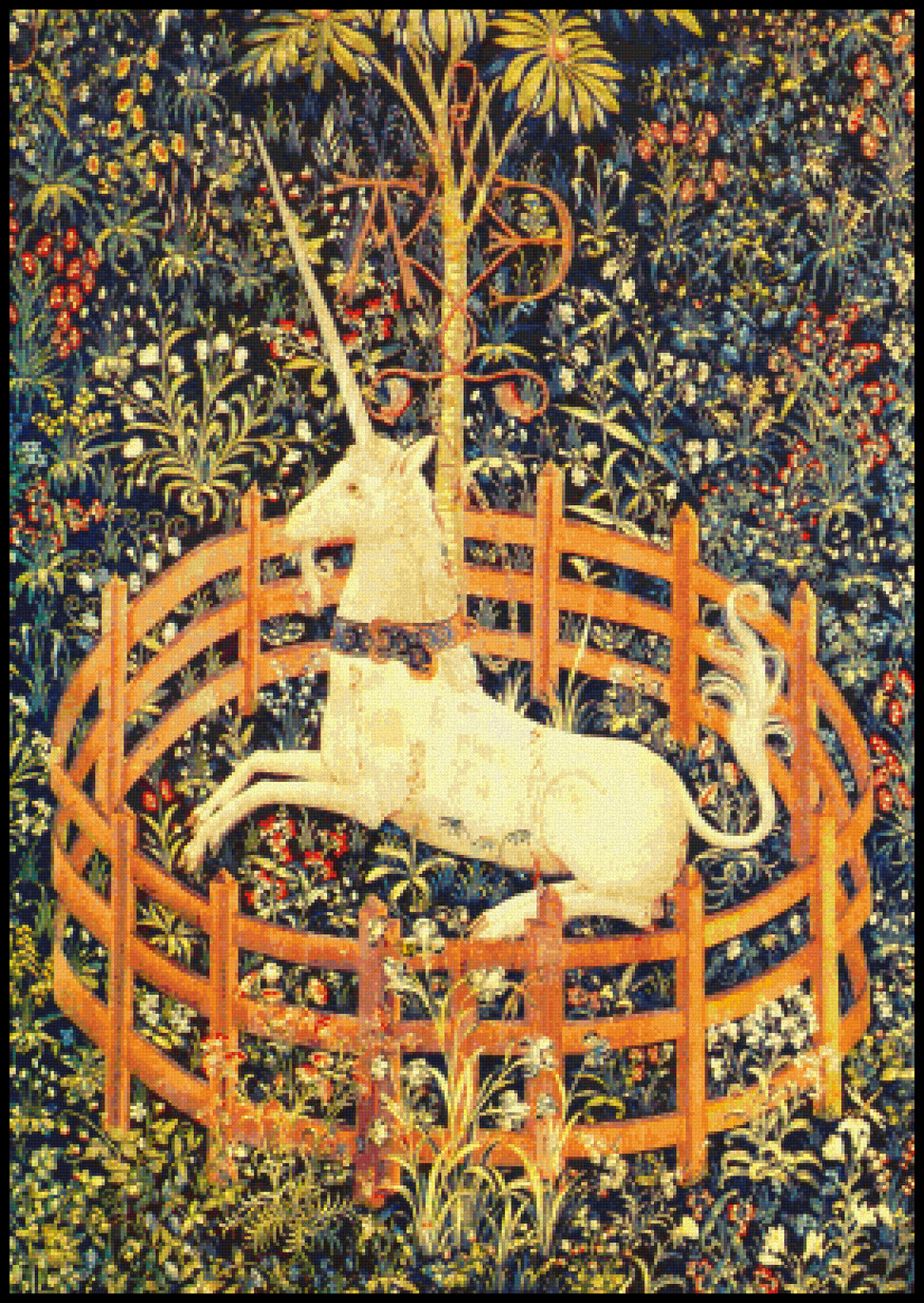 The Unicorn in Captivity (detail) Cross Stitch Pattern