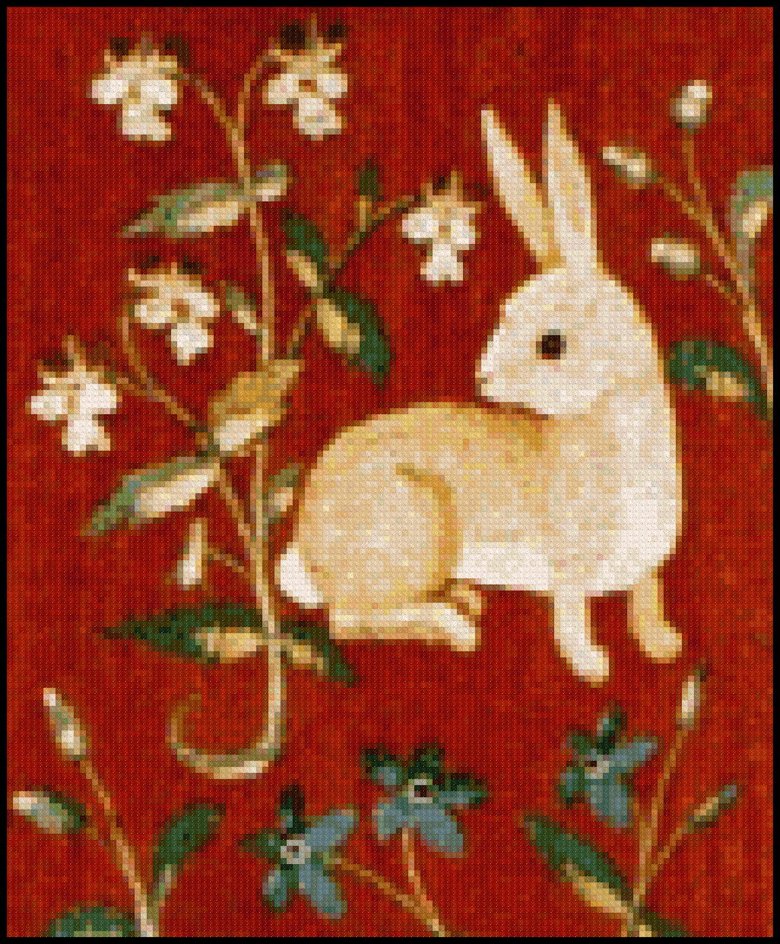 Cluny Tapestry Rabbit Cross Stitch Pattern