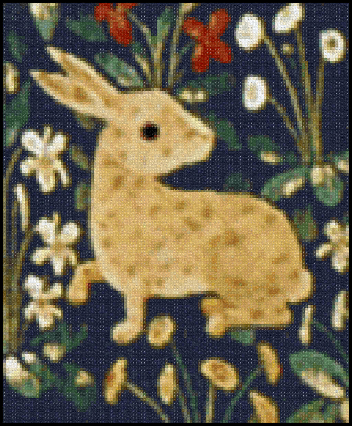 Cluny Tapestry Rabbit II Cross Stitch Pattern