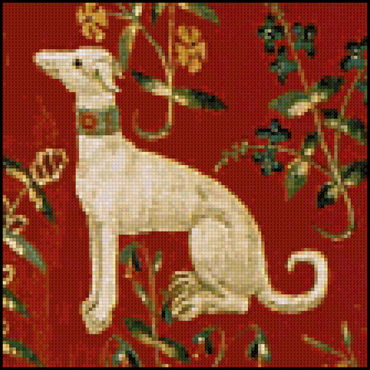 Cluny Tapestry Dog Cross Stitch Pattern