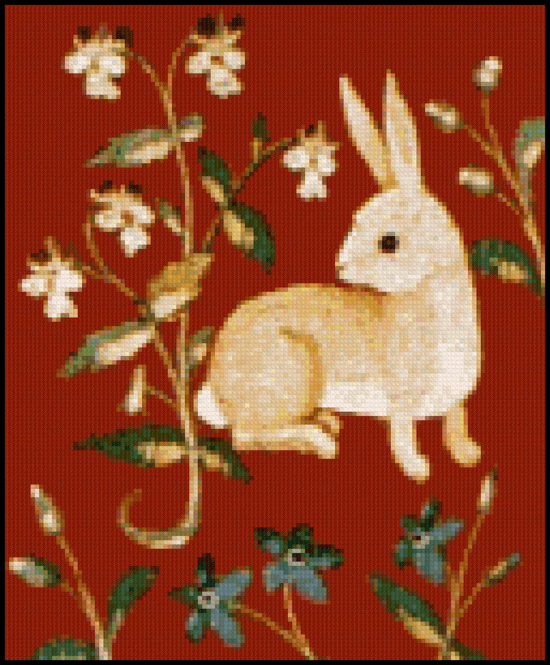 Cluny Tapestry Rabbit (without background) Cross Stitch Pattern