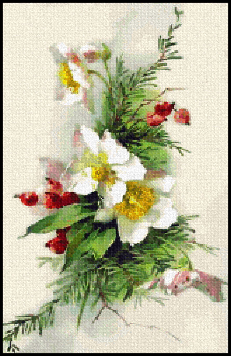 Christmas Rose Cross Stitch Pattern