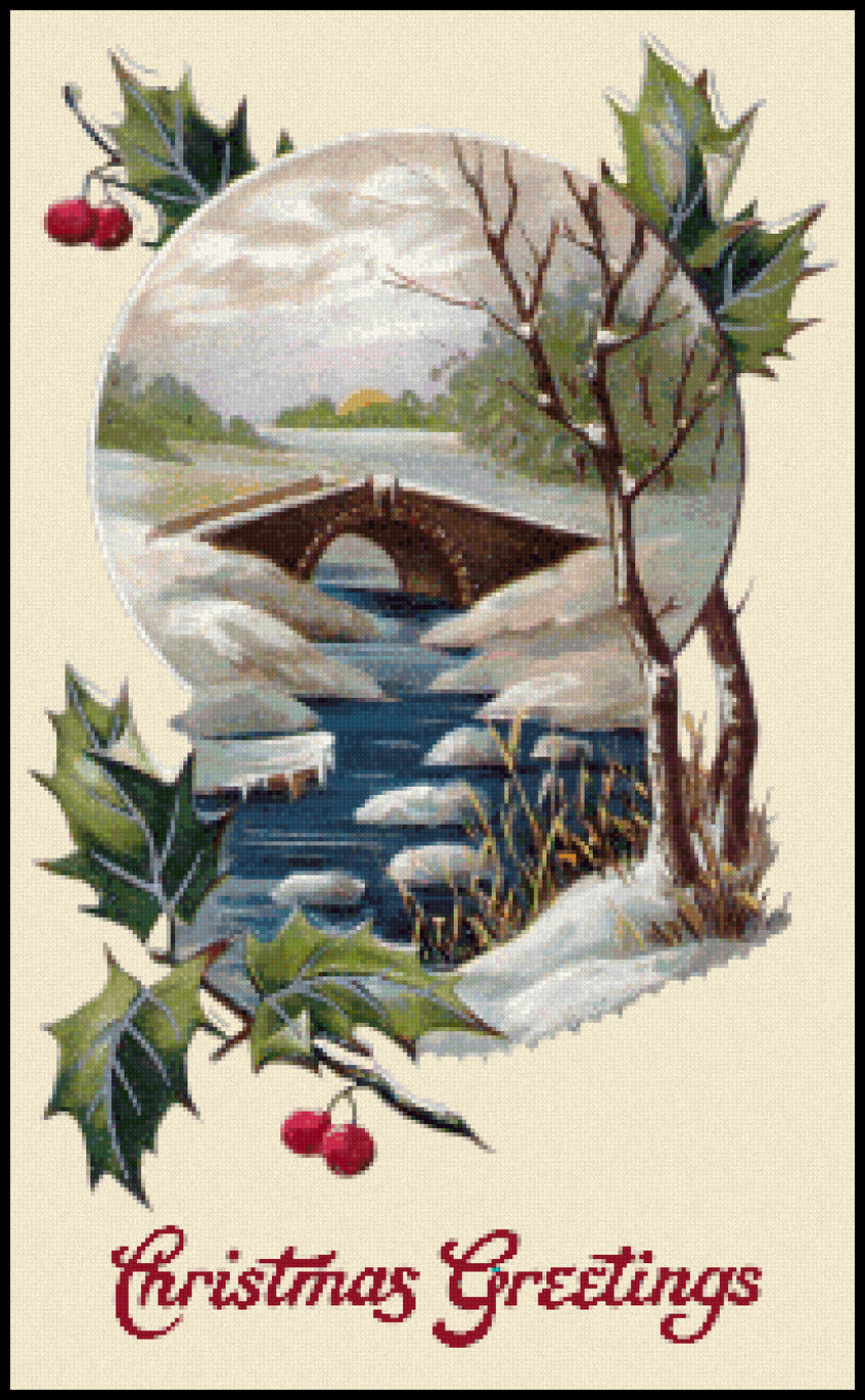 Christmas Greetings Cross Stitch Pattern
