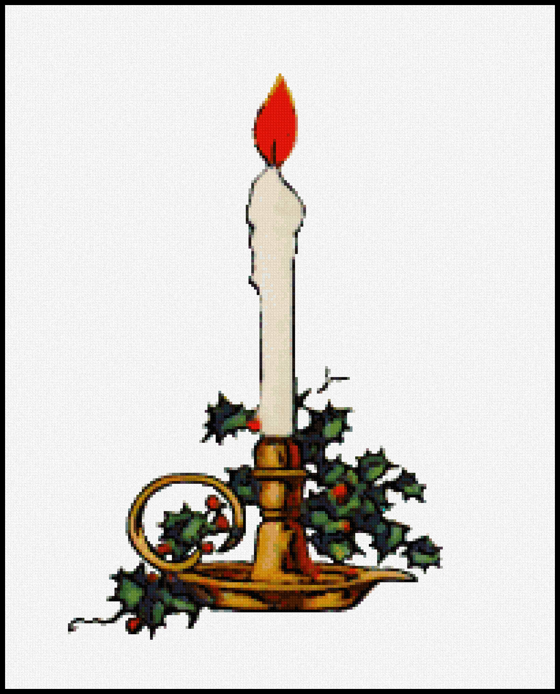 Holiday Candle Cross Stitch Pattern