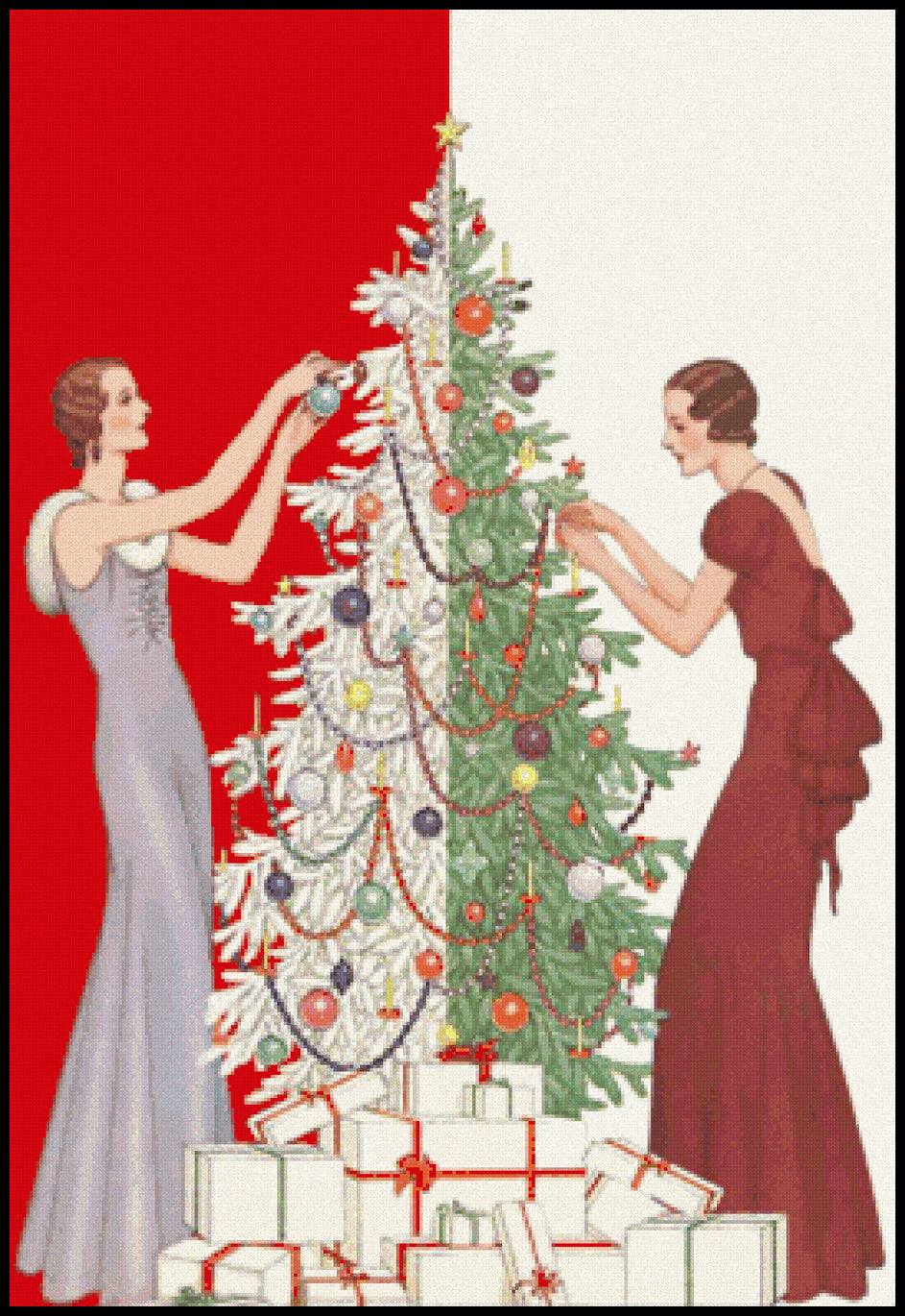 Deco Christmas Cross Stitch Pattern