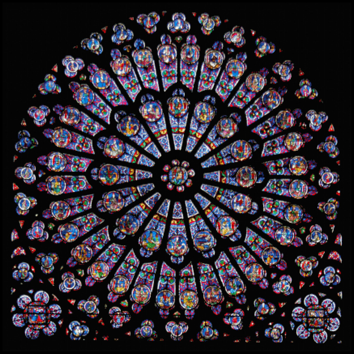 North Rose Window, Notre Dame, Paris Cross Stitch Pattern