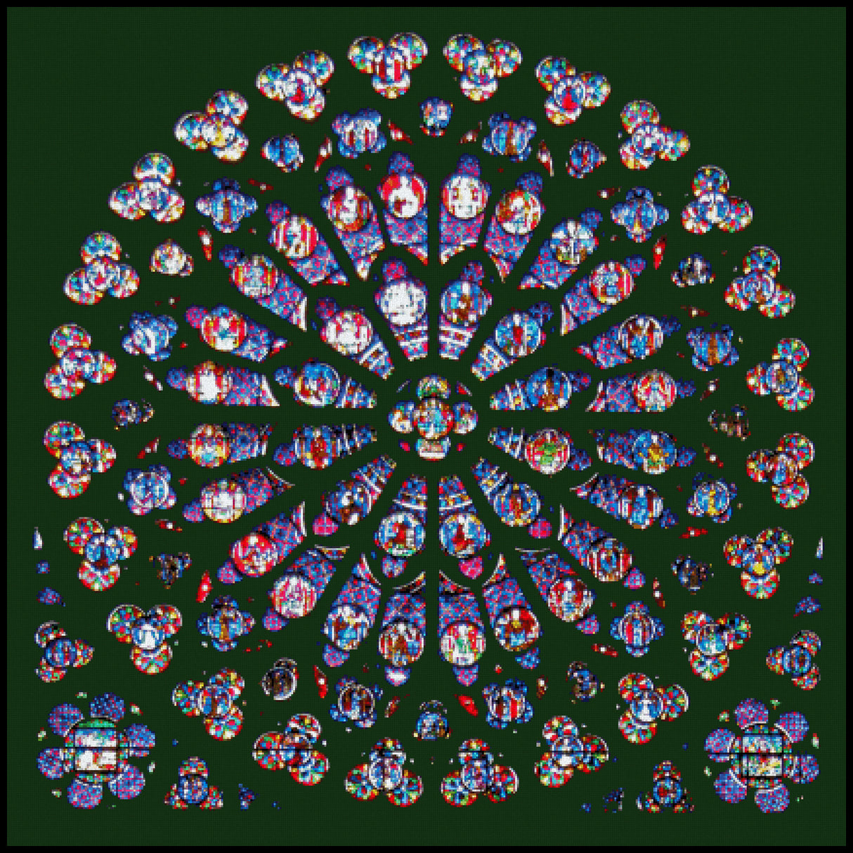 South Rose Window, Notre Dame, Paris Cross Stitch Pattern