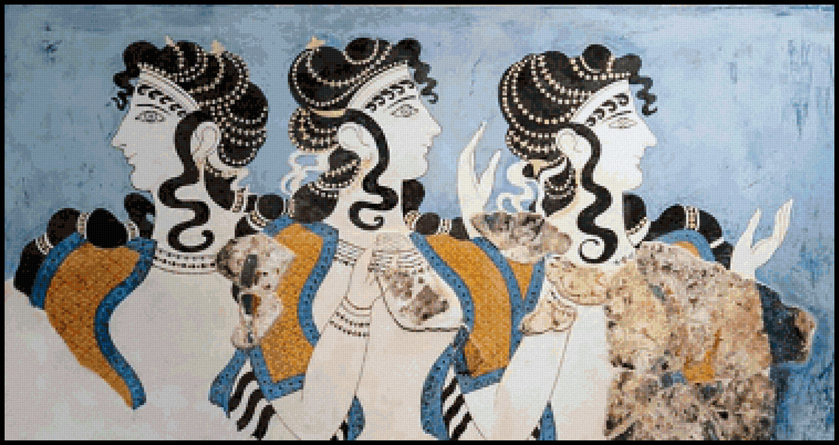 Ladies in Blue Cross Stitch Pattern