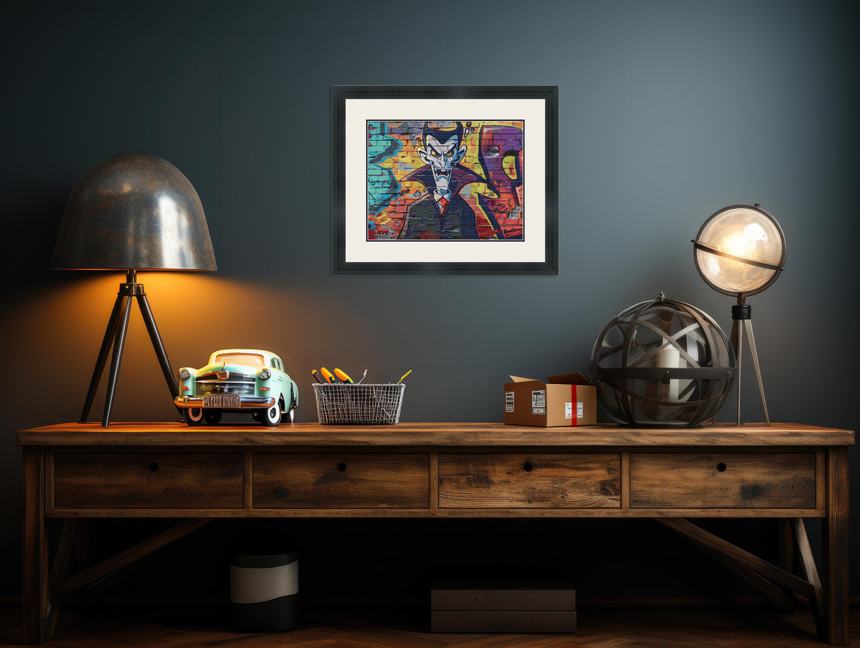 Urban Graffiti Dracula Street Portrait Cross Stitch Pattern