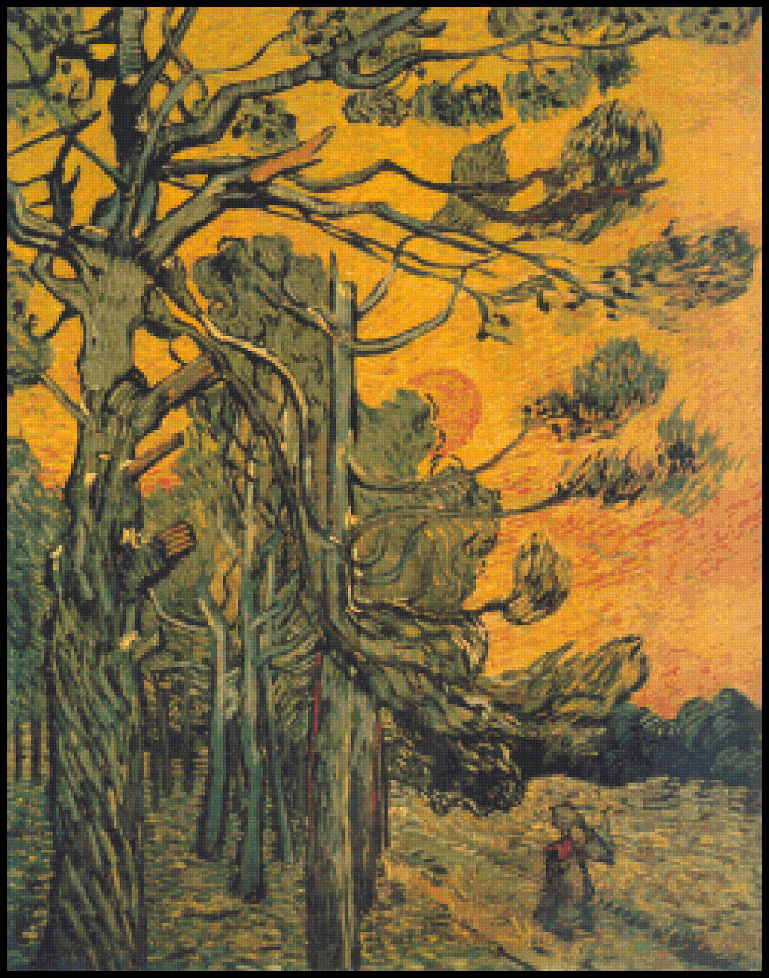 Pine Trees against the Light Cross Stitch Pattern