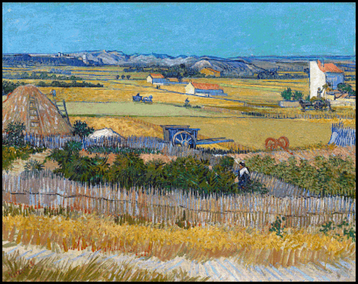 Harvest at La Crau Cross Stitch Pattern