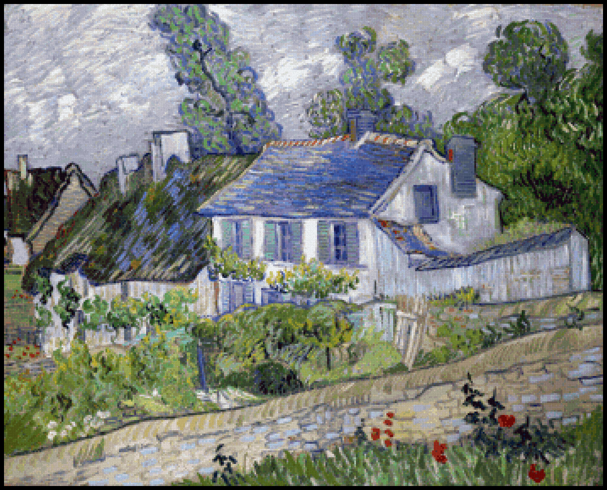 Houses at Auvers Cross Stitch Pattern