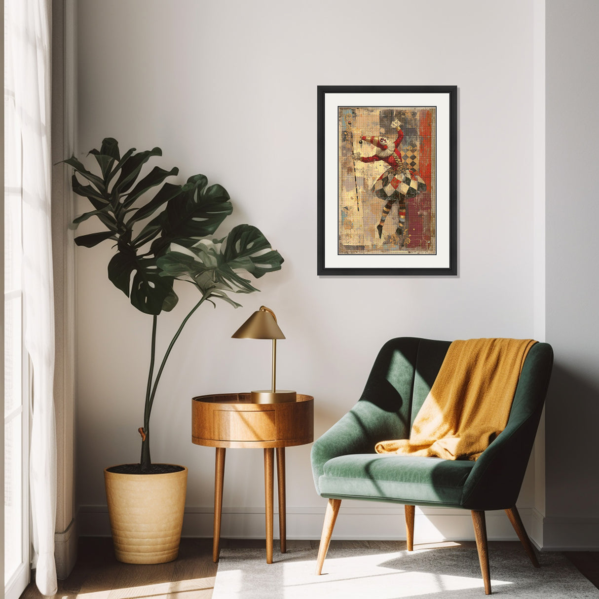 Vintage Circus Harlequin Cross Stitch Pattern